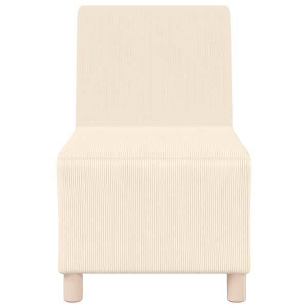 vidaXL Modular Sofa Unit Armless Cream 55 x 74 x 82 cm Corduroy Fabric