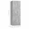vidaXL TV Cabinet Concrete Grey 30.5x30x90 cm Engineered Wood