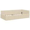 vidaXL Corner Bed Frame with Headboard Cream 80 cm x 200 cm Velvet