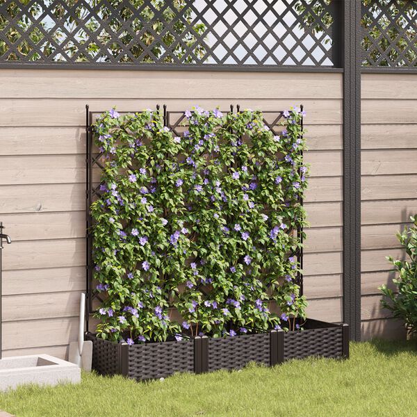 vidaXL Garden Planter 3 pcs Brown 120 x 40 x 125.5 cm Steel