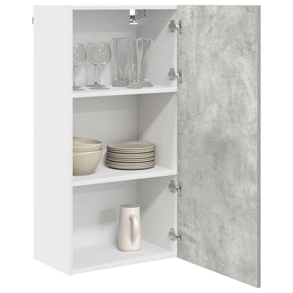 vidaXL Hanging Cabinet Concrete Grey and White 50 x 31 x 100 cm