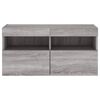 vidaXL TV Wall Cabinet with LED Lights Grey Sonoma 80x30x40 cm