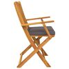vidaXL Folding Chair 6 pcs Grey 49 x 57.5 x 92cm Solid Acacia wood