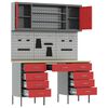 vidaXL Work Cabinet with Drawer 8 pcs Red Engineered Wood and Steel