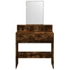 vidaXL Dressing Table with Mirror Smoked Oak 80x41x144.5 cm