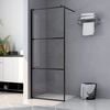 vidaXL Walk-in Shower Wall with Clear ESG Glass Black 100x195 cm