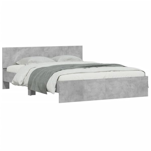 vidaXL Bed Frame without Mattress Concrete Grey 150x200 cm King Size