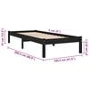 vidaXL Bed Frame without Mattress Black Solid Wood 100x200 cm