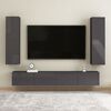 vidaXL TV Cabinet High Gloss Grey 30.5x30x110 cm Engineered Wood