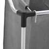 vidaXL Laundry Basket with Wheels 4 Compartments Grey