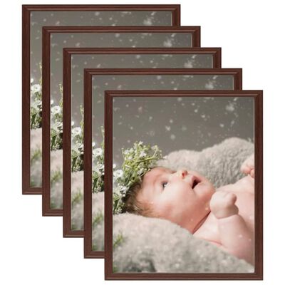 vidaXL Photo Frames Collage 5 pcs for Table Dark Red 21x29.7 cm