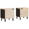 vidaXL Bedside Cabinet 2 pcs White 40 x 33 x 46 cm Solid Mango Wood