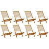 vidaXL Folding Chairs 8 pcs Beige Solid Wood Acacia