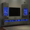 vidaXL TV Cabinets with LED Lights 2 pcs Concrete Grey 40.5x30x90 cm