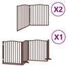 vidaXL Dog Gate with Door Foldable 8 Panels Brown 640 cm Poplar Wood