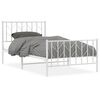 vidaXL Metal Bed Frame without Mattress with Footboard&nbsp;White 100x190cm