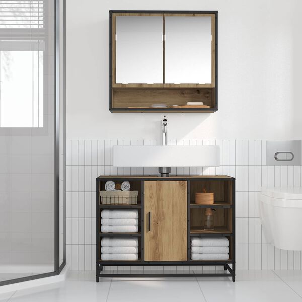 vidaXL Bathroom Cabinet Artisan Oak 80 x 33 x 60 cm Engineered Wood