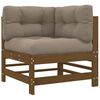 vidaXL Corner Sofas with Cushions 2 pcs Honey Brown Solid Wood Pine