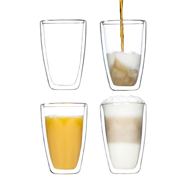 HI Latte Macchiato Glass Set 2 pcs 400 ml Transparent