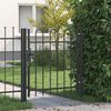 vidaXL Fence Gate with Lock Grey 103 x 150 cm Powder-Coated Steel