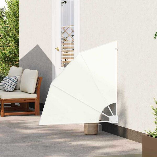 vidaXL Balcony Privacy Screen Cream 115 x 115 cm Polyester