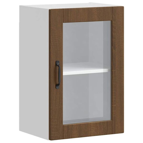 vidaXL Kitchen Wall Cabinet with Glass Door&nbsp;Porto Brown Oak