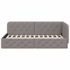 vidaXL Corner Bed Frame with Headboard Taupe 90 x 190 cm Fabric