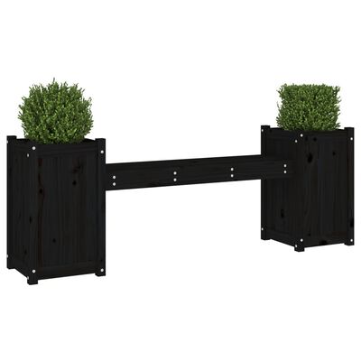 vidaXL Planter Bench Black 180x36x63 cm Solid Wood Pine