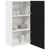 vidaXL Hanging Cabinet with Door Black Oak and White 50 x 31 x 100 cm
