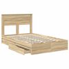 vidaXL Storage Bed with Drawer Sonoma Oak 135 x 190 cm Engineered Wood