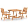 vidaXL 3 Piece Garden Dining Set Solid Acacia Wood