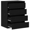 vidaXL Drawer Cabinet Black 60 x 41 x 76 cm Engineered Wood