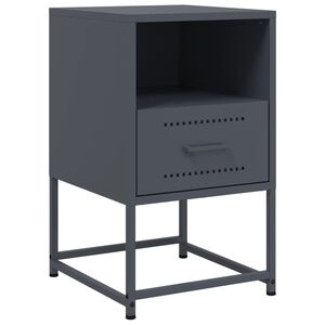 vidaXL Bedside Cabinet Anthracite 36x39x60.5 cm Steel