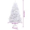 vidaXL Artificial Hinged Christmas Tree White 240 cm PVC and Steel