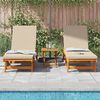 vidaXL Sun Lounger Reclining 2-person 3 pcs Brown Solid Acacia Wood
