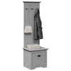 vidaXL Hallway Cabinet with Hooks BODO Grey 50x40x157 cm