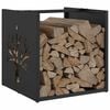 vidaXL Firewood Rack Black 40x40x40 cm Cold-rolled steel