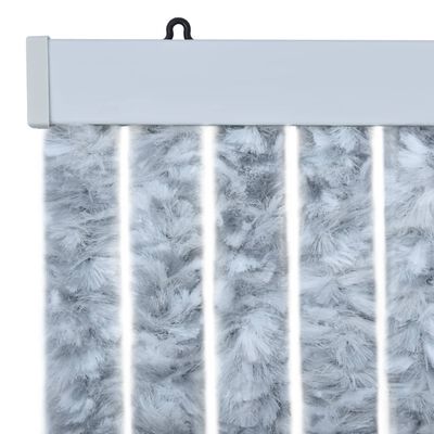 vidaXL Insect Curtain White and Grey 90x200 cm Chenille