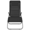vidaXL Folding Sun Loungers 2 pcs Black Textilene&Powder-coated Steel