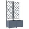 vidaXL Garden Planter 2 pcs LiGht Grey 80 x 40 x 143 cm PP