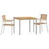vidaXL Garden Dining Set 3 pcs Brown Solid Teak Wood