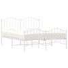 vidaXL Metal Bed Frame without Mattress with Footboard&nbsp;White 140x190cm