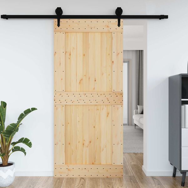 vidaXL Door NARVIK Natural 100 x 210 cm Solid Pine Wood