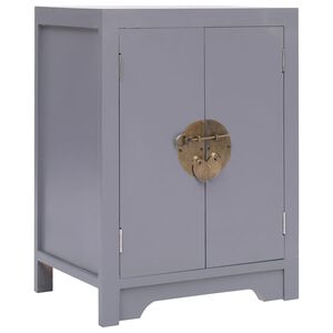 vidaXL Bedside Cabinet Grey 38x28x52 cm Paulownia Wood