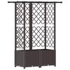 vidaXL Raised Bed with Trellis and Roof Brown 124 x 40 x 138 cm PP