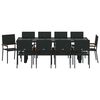 vidaXL Garden Dining Set 11 pcs Black Poly Rattan
