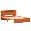 vidaXL Bookcase Bed Frame Wax Brown 140 x 200 cm Solid Pine Wood