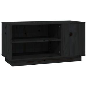 vidaXL TV Cabinet Black 80x35x40.5 cm Solid Wood Pine