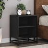 vidaXL Bedside Cabinet Black 40x31x50 cm Engineered Wood and Metal