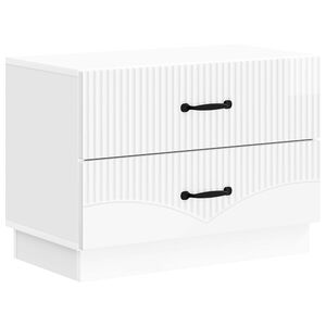 vidaXL Bedside Cabinet High Gloss White 62 x 34.5 x 44.5 cm